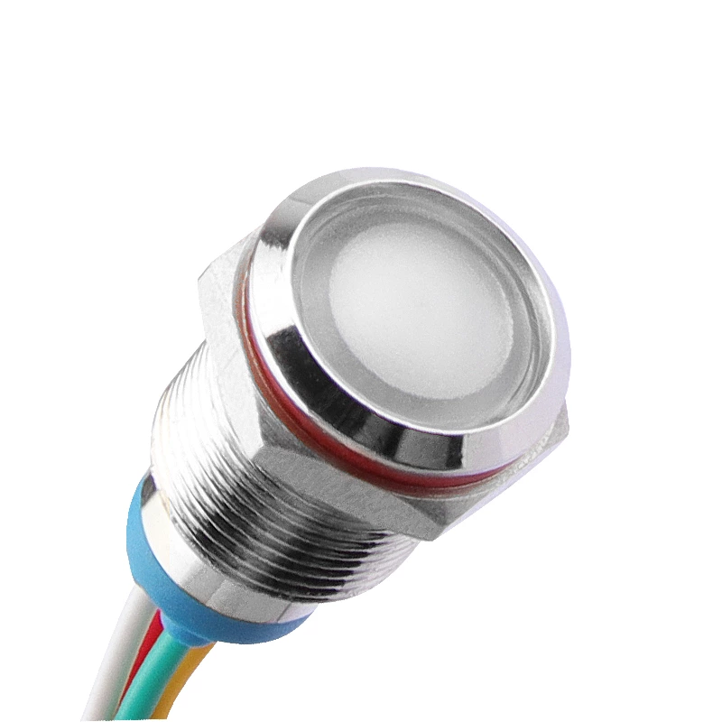 Voyant lumineux métallique tricolore à quatre fils série WD10/12L