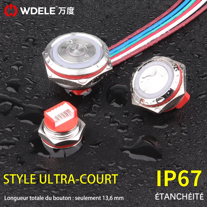Bouton métallique tactile filaire série WD-C