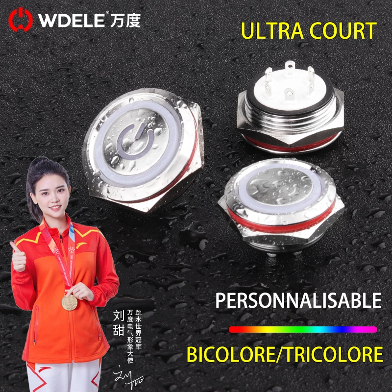 Bouton métallique tactile léger série WD-C