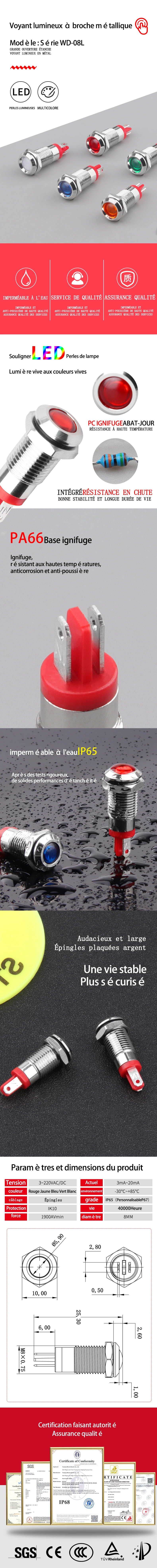 Indicateur de broche WD8L